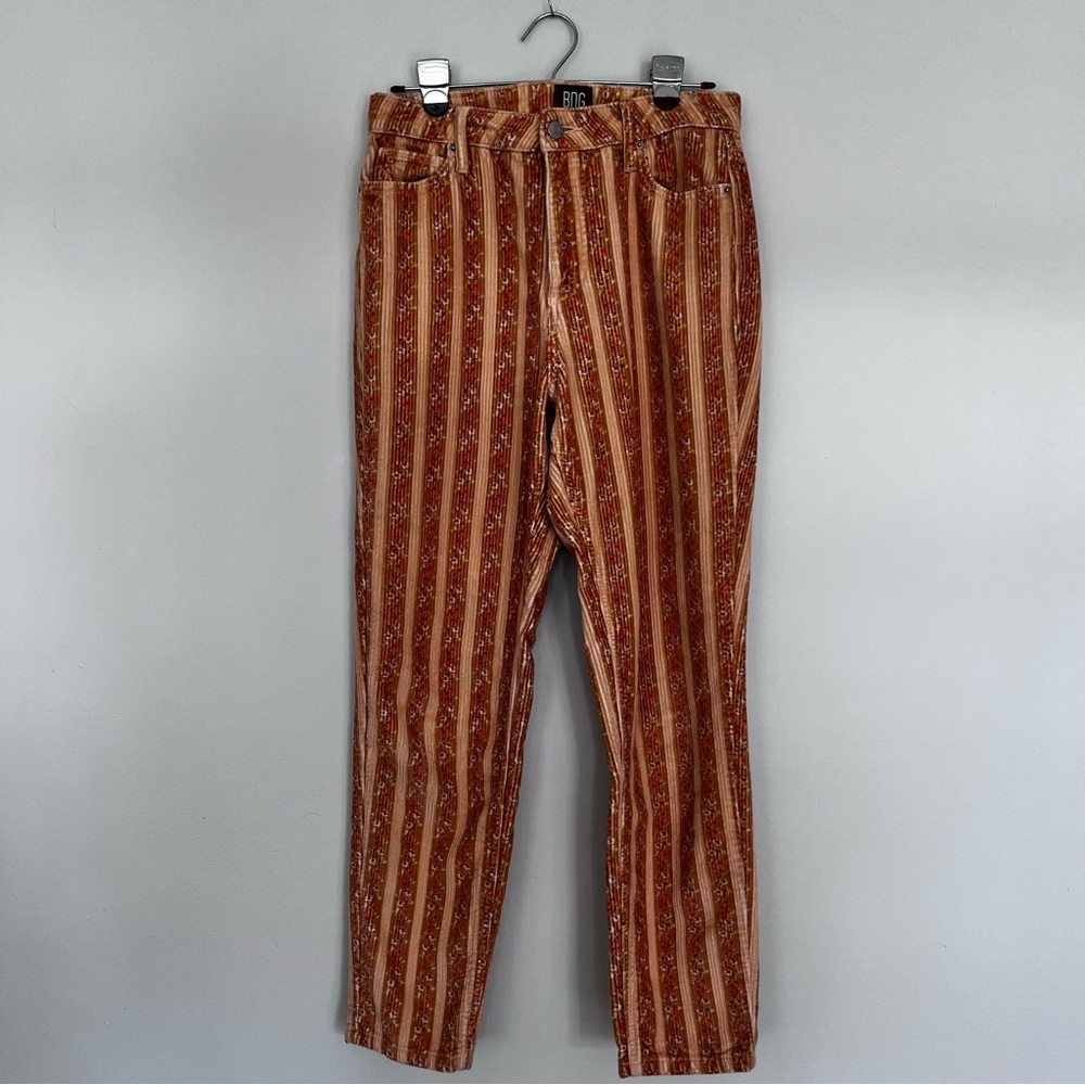 BDG floral striped corduroy boho pants